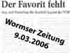 Wormser Zeitung 9.03.2006 - Hallenturnier in SLS